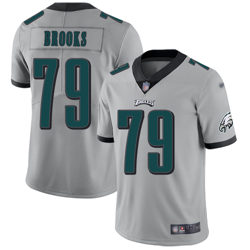 Men Philadelphia Eagles #79 Brandon Brooks Limited Silver Inverted Legend NFL Jersey Football